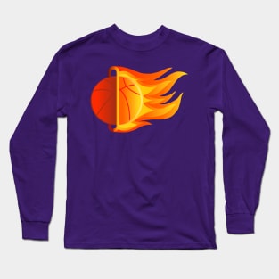 basketball that burns and passes through the hoop Long Sleeve T-Shirt